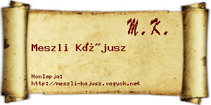 Meszli Kájusz névjegykártya